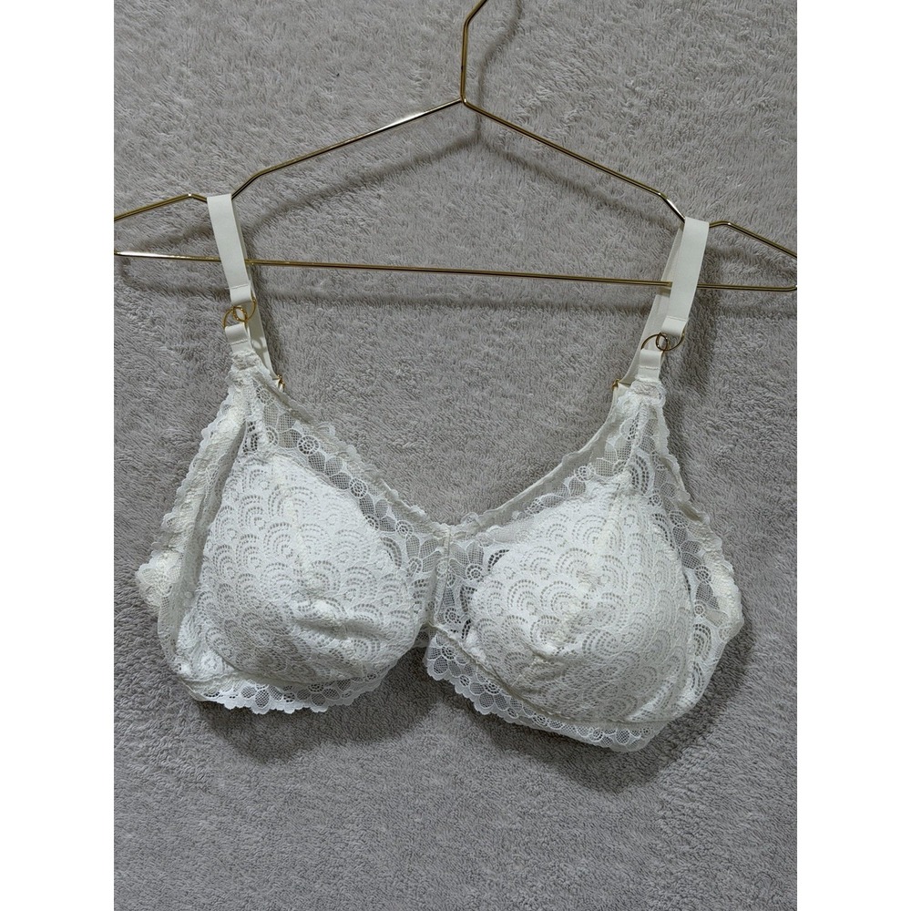 Aerie X-Large Lace‎ Bralette Bra Lightly Lined Adjustable Stretch White Lace